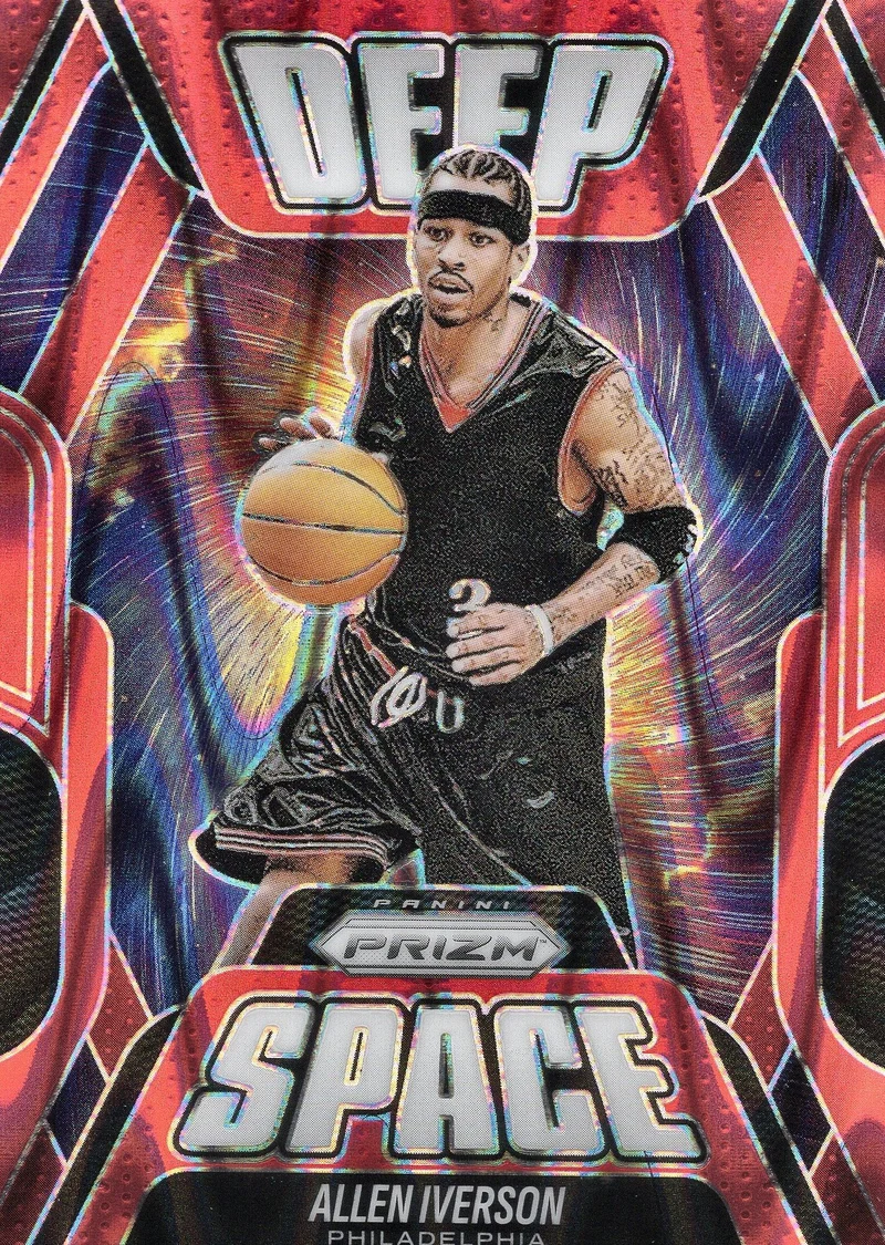 Allen Iverson 2025-26 Prizm Deep Space Red Seismic, front scan